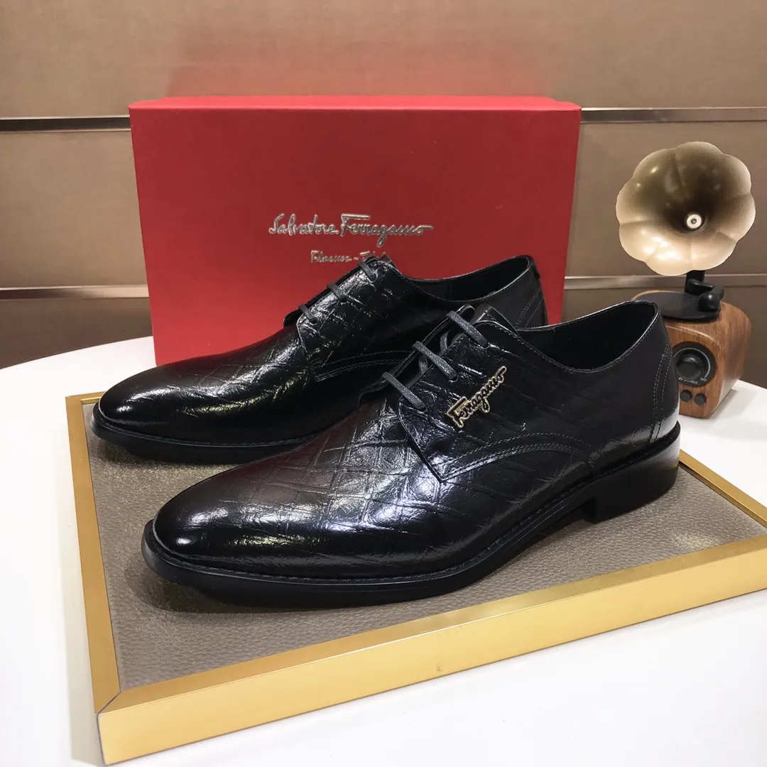 Men's shoes 💰480💰[Ferragamo/Ferragamo] The latest model in the counter, original imported cowhide fabric + sheepskin lining + original luxury metal buckle + original combination outsole, no pressure in comparison 38--44 (custom-made for 45, non-refundable)